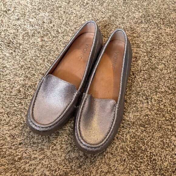 Vionic Debbie Metallic driver loafer shoes - Picture 1 of 6